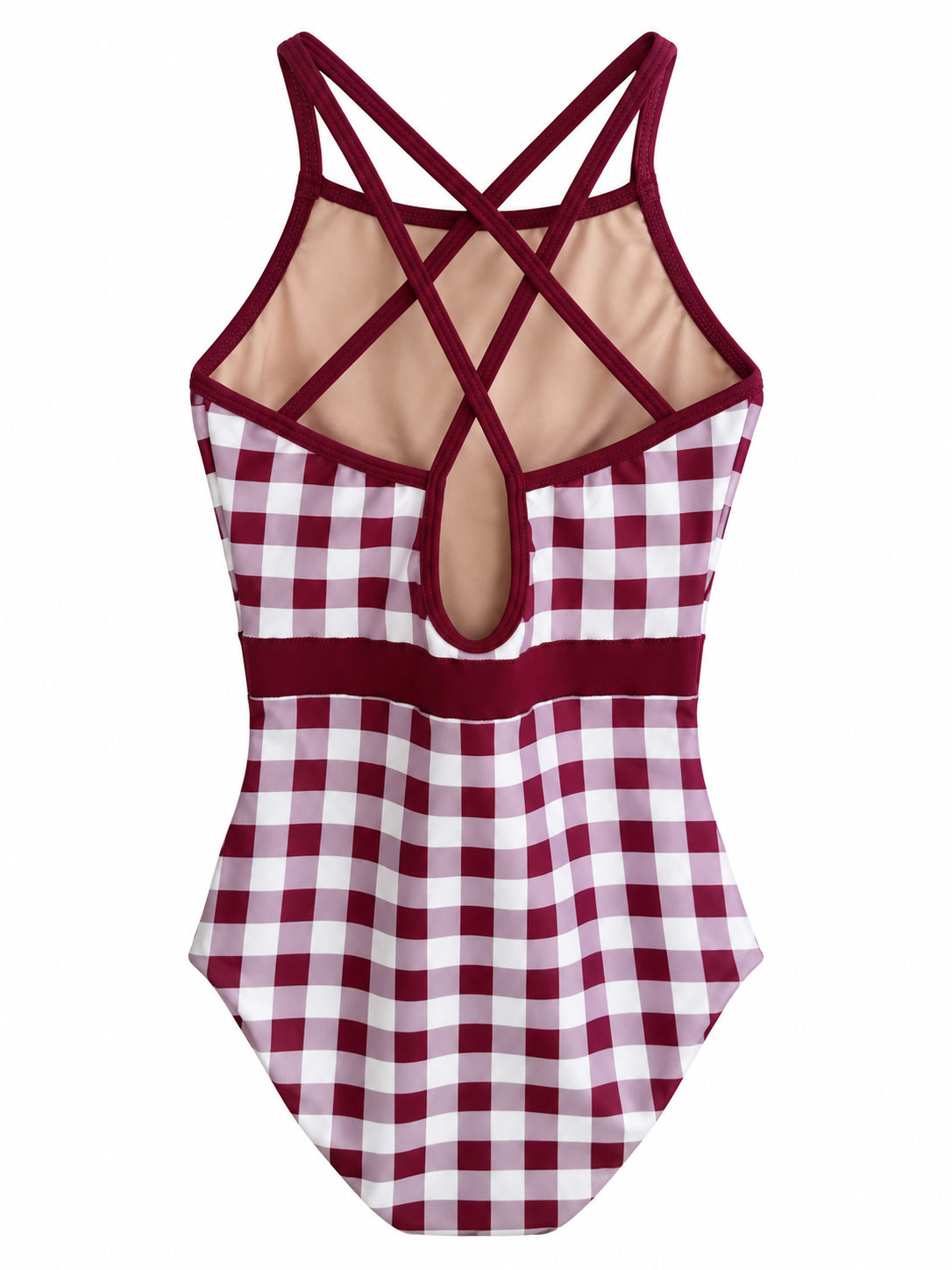 Burgundy Gingham Training Leotard