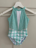 MINT GREEN GINGHAM LEOTARD PRE ORDER