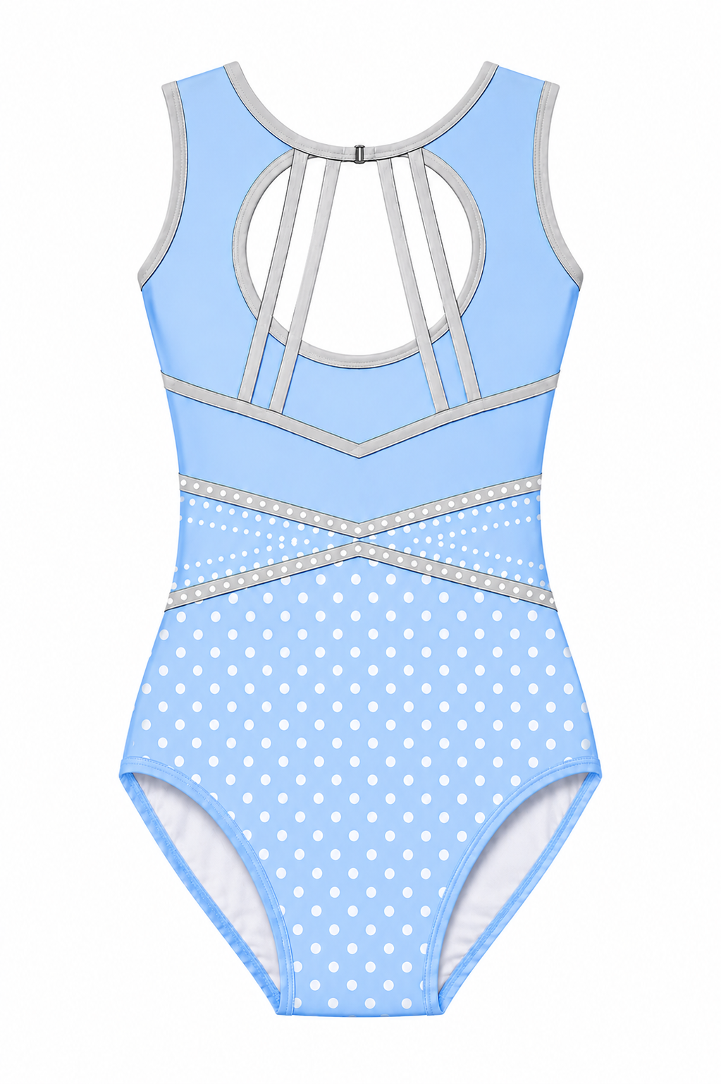 SKYBEAM BLUE POLKADOT LEOTARD