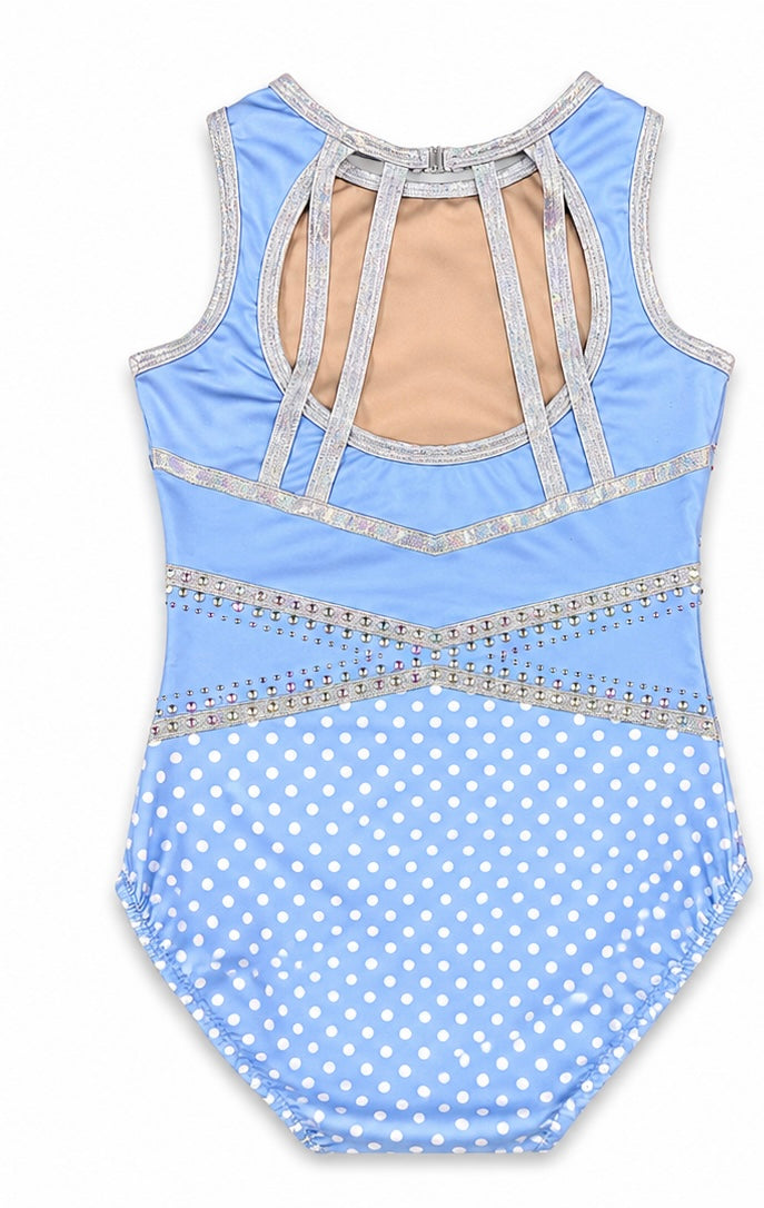 SKYBURST BLUE POLKADOT LEOTARD