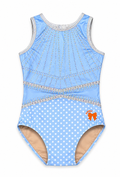 SKYBURST BLUE POLKADOT LEOTARD