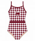 Burgundy Gingham Training Leotard (pre order)
