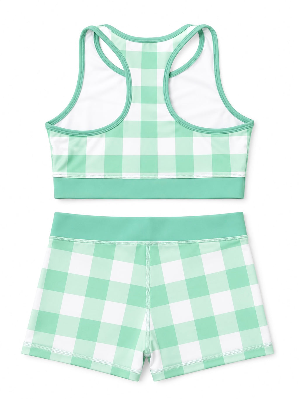 Mint Green Gingham Two Piece Set