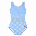 SKYBEAM BLUE POLKADOT LEOTARD